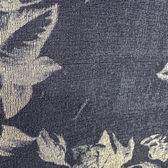 VTG Y2K Es Se Dark Floral Top Shirt L Black Slinky Knit Long Sleeve Witchy Vamp - Picture 6 of 8